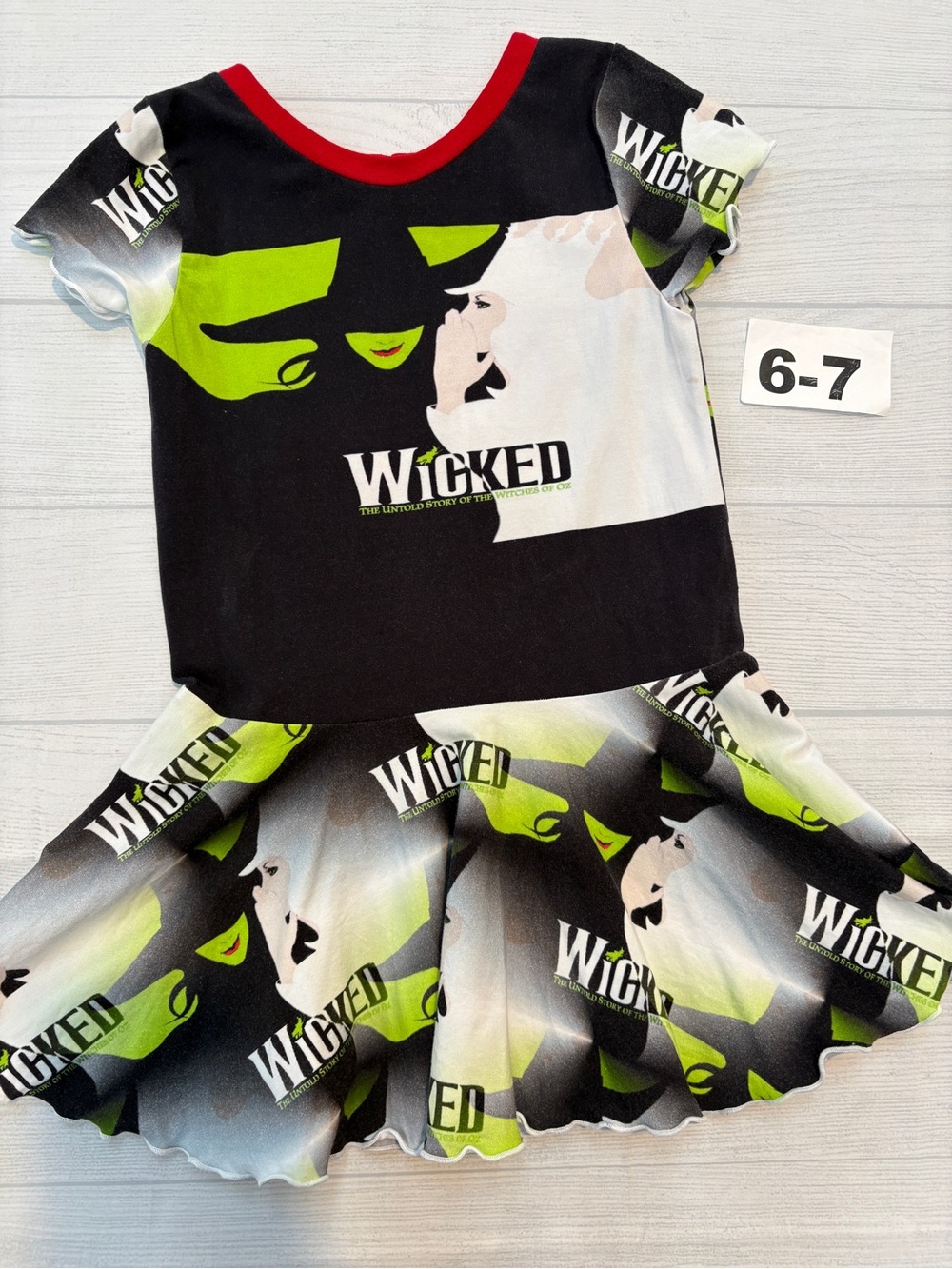UTK Kids wicked Short Sleeve peplum - Black and Green